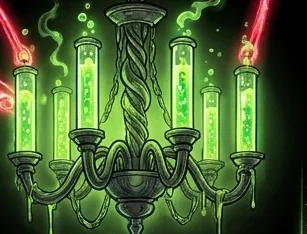The glowing uranium chandelier